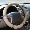 Sandwich Steering Wheel Cover (Colour: Beige and white glue, Adaptation Steering wheel diameter: 38cm)