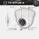 531eA CE & RoHS Certificated Waterproof 3.6mm 1MP Lens AHD Camera with 12 IR LED, Support Night Vision & White Balance