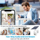 T16 1080P Full HD 4G (EU Version) Network Monitoring Solar Powered Camera, Support PIR + Radar Alarm, Night Vision, Two Way Audio, TF Card