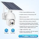 T16 1080P Full HD 4G (EU Version) Network Monitoring Solar Powered Camera, Support PIR + Radar Alarm, Night Vision, Two Way Audio, TF Card