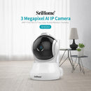 SriHome SH020 3.0 Million Pixels 1296P HD AI IP Camera, Support Two Way Talk / Auto Tracking / Humanoid Detection / Night Vision / TF Card, US Plug