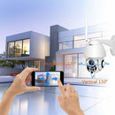 Wireless Surveillance Camera HD PTZ Home Security Outdoor Waterproof Network Dome Camera, Support Night Vision & Motion Detection & TF Card, AU Plug