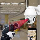Wireless Surveillance Camera HD PTZ Home Security Outdoor Waterproof Network Dome Camera, Support Night Vision & Motion Detection & TF Card, EU Plug