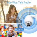 Wireless Surveillance Camera HD PTZ Home Security Outdoor Waterproof Network Dome Camera, Support Night Vision & Motion Detection & TF Card, AU Plug
