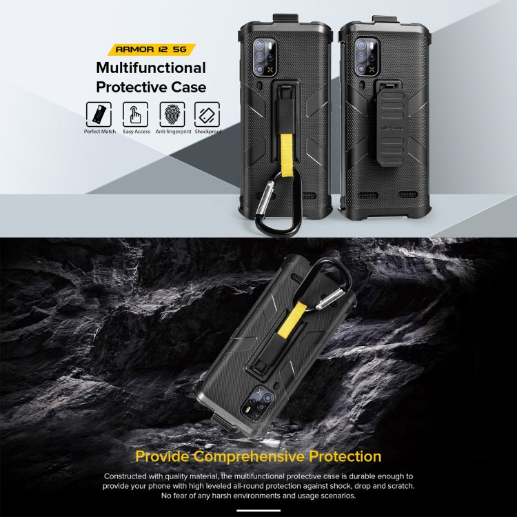 For Ulefone Armor 12 5G Multifunctional TPU + PC Protective Case with Back Clip & Carabiner (Black)