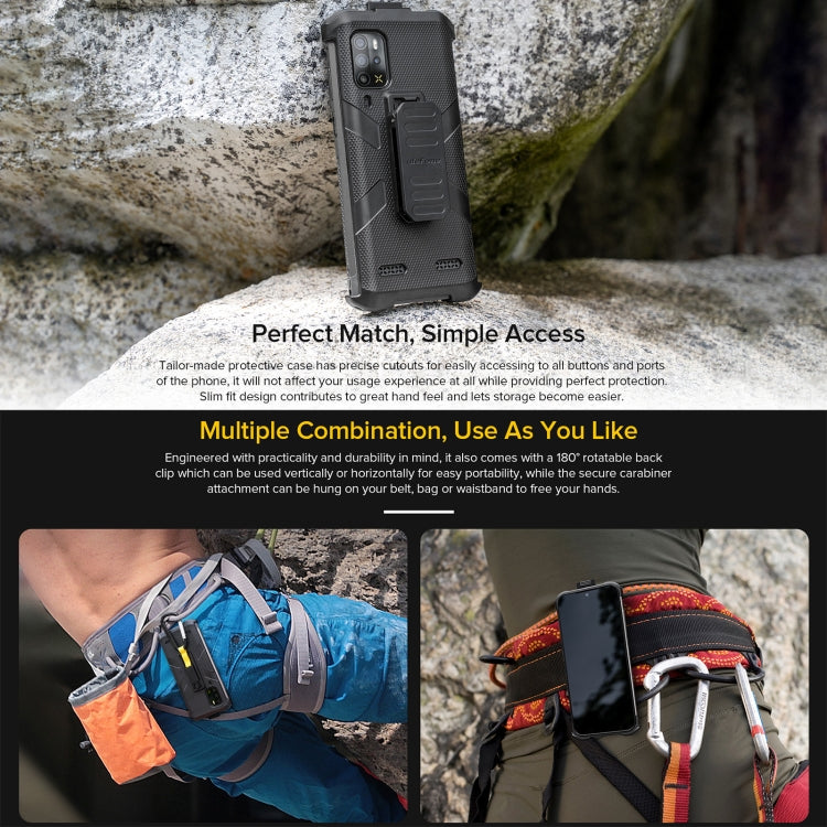 For Ulefone Armor 12 5G Multifunctional TPU + PC Protective Case with Back Clip & Carabiner (Black)