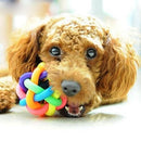 Fun Colorful Weave Style Bell Ball Pet Toy, Size: M (7.5*7.5*7.5cm)