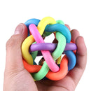 Fun Colorful Weave Style Bell Ball Pet Toy, Size: M (7.5*7.5*7.5cm)