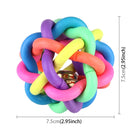 Fun Colorful Weave Style Bell Ball Pet Toy, Size: M (7.5*7.5*7.5cm)