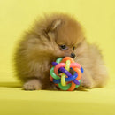Fun Colorful Weave Style Bell Ball Pet Toy, Size: M (7.5*7.5*7.5cm)