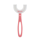 10 PCS U-shaped Children Baby Hand-held Soft Toothbrush Brushing Artifact for 6-12 Years Old, Style: Straight Handle (Pink)