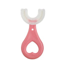 10 PCS U-shaped Children Baby Hand-held Soft Toothbrush Brushing Artifact for 2-6 Years Old, Style: Heart Shape(Pink)