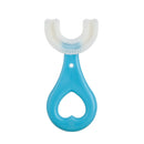 10 PCS U-shaped Children Baby Hand-held Soft Toothbrush Brushing Artifact for 2-6 Years Old, Style: Heart Shape(Blue)