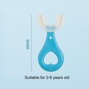 10 PCS U-shaped Children Baby Hand-held Soft Toothbrush Brushing Artifact for 2-6 Years Old, Style: Heart Shape(Blue)