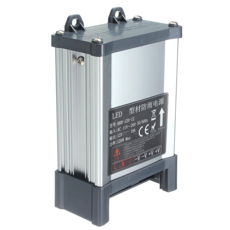 IP65 Waterproof AC 100V-264V To DC 12V 120W 10A Switching Power Supply Driver Adapter