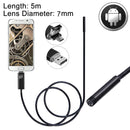 2 in 1 Micro USB & USB Endoscope Waterproof Snake Tube Inspection Camera with 6 LED for OTG Android Phone, Lens Diameter: 7mm Length: 5m