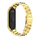 Mijobs Stainless Steel Metal Watch Band for Xiaomi Mi Band 3 & 4 & 5 & 6(Gold)