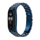 Mijobs Stainless Steel Metal Watch Band for Xiaomi Mi Band 3 & 4 & 5 & 6(Blue)