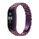 Mijobs Stainless Steel Metal Watch Band for Xiaomi Mi Band 3 & 4 & 5 & 6(Purple)