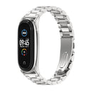 Mijobs Stainless Steel Metal Watch Band for Xiaomi Mi Band 3 & 4 & 5 & 6(Silver)
