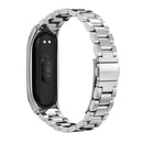 Mijobs Stainless Steel Metal Watch Band for Xiaomi Mi Band 3 & 4 & 5 & 6(Silver)