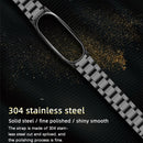 Mijobs Stainless Steel Metal Watch Band for Xiaomi Mi Band 3 & 4 & 5 & 6(Purple)