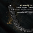 Mijobs Stainless Steel Metal Watch Band for Xiaomi Mi Band 3 & 4 & 5 & 6(Black)