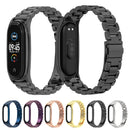 Mijobs Stainless Steel Metal Watch Band for Xiaomi Mi Band 3 & 4 & 5 & 6(Silver)