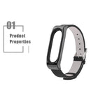 Mijobs Screwless Metal Case PU Leather Watch Band for Xiaomi Mi Band 3 & 4 & 5 & 6, Host not Included