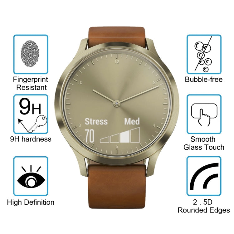 ENKAY Hat-Prince for Garmin Vivomove HR Smart Watch 0.2mm 9H Surface Hardness 2.15D Explosion-proof Tempered Glass Screen Film