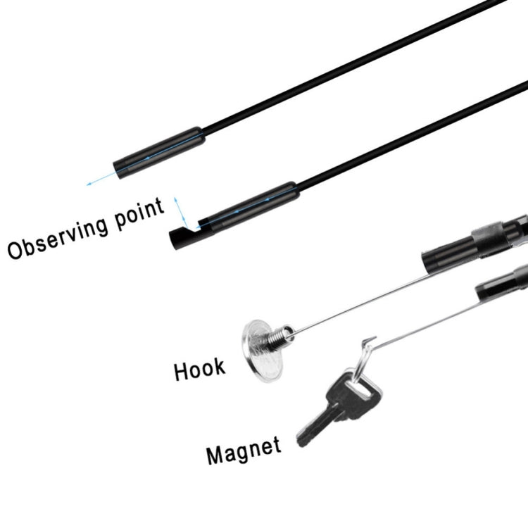 1.0MP HD Camera 30m Wireless Distance Metal WiFi Box Waterproof IPX67 Endoscope Snake Tube Inspection Camera with 6 LED for Android & iOS, Length: 1m, Lens Diameter: 9mm(Black)