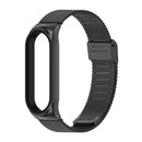 Mijobs Milan CS Screwless Buckle Metal Watch Band Case for Xiaomi Mi Band 3 & 4 & 5 & 6, Host not Included(Black)