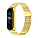 Mijobs Milan CS Screwless Buckle Metal Watch Band Case for Xiaomi Mi Band 3 & 4 & 5 & 6, Host not Included(Gold)