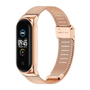 Mijobs Milan CS Screwless Buckle Metal Watch Band Case for Xiaomi Mi Band 3 & 4 & 5 & 6, Host not Included(Rose Gold)