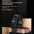 Mijobs Milan CS Screwless Buckle Metal Watch Band Case for Xiaomi Mi Band 3 & 4 & 5 & 6, Host not Included(Silver)