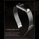 Mijobs Milan CS Screwless Buckle Metal Watch Band Case for Xiaomi Mi Band 3 & 4 & 5 & 6, Host not Included(Black)