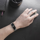 Mijobs Milan CS Screwless Buckle Metal Watch Band Case for Xiaomi Mi Band 3 & 4 & 5 & 6, Host not Included(Silver)