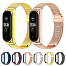Mijobs Milan CS Screwless Buckle Metal Watch Band Case for Xiaomi Mi Band 3 & 4 & 5 & 6, Host not Included(Silver)