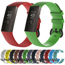 Diamond Pattern Silicone Watch Band for Fitbit Charge 3, Size: 210x18mm(Black)