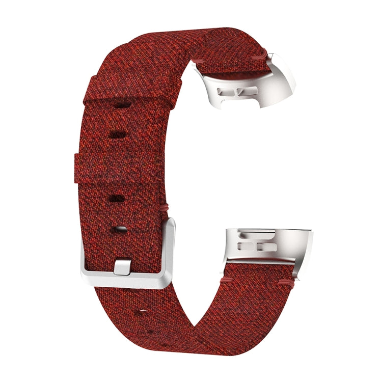 Woven Vanvas Nylon Watch Band for Fitbit Charge 3(Dark Red)