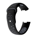 Two-color Round Hole Silicone Watch Band for Fitbit Charge 3, Watch Band Size:130-195mm(Grey)