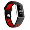 Two-color Round Hole Silicone Watch Band for Fitbit Charge 3, Watch Band Size:130-195mm(Red)