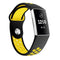 Two-color Round Hole Silicone Watch Band for Fitbit Charge 3, Watch Band Size:130-195mm(Yellow)
