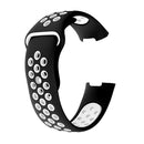 Two-color Round Hole Silicone Watch Band for Fitbit Charge 3, Watch Band Size:145-210mm(White)
