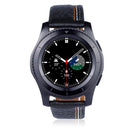 Three Lines Pattern Top-grain Leather Watch Band for Samsung Gear S3 22mm(Black)
