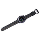 Three Lines Pattern Top-grain Leather Watch Band for Samsung Gear S3 22mm(Black)