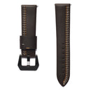 Three Lines Pattern Top-grain Leather Watch Band for Samsung Gear S3 22mm(Coffee)