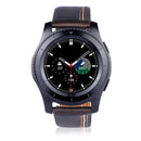 Three Lines Pattern Top-grain Leather Watch Band for Samsung Gear S3 22mm(Coffee)