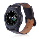 Three Lines Pattern Top-grain Leather Watch Band for Samsung Gear S3 22mm(Coffee)