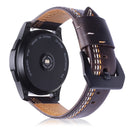 Three Lines Pattern Top-grain Leather Watch Band for Samsung Gear S3 22mm(Coffee)